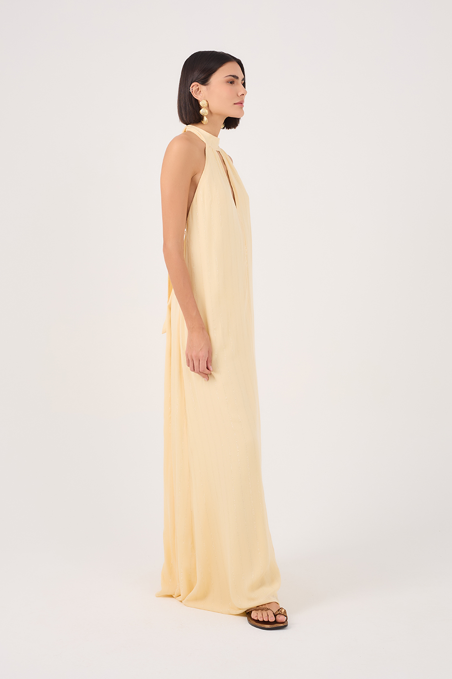Lurex Halter Maxi Dress