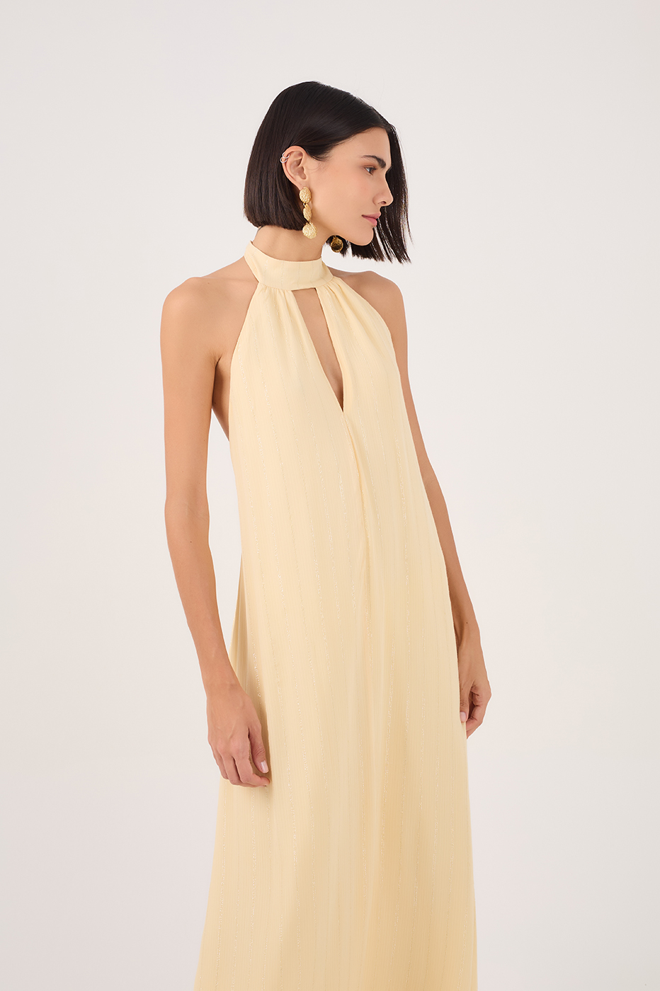 Lurex Halter Maxi Dress