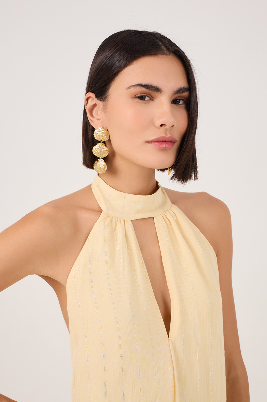 Lurex Halter Maxi Dress