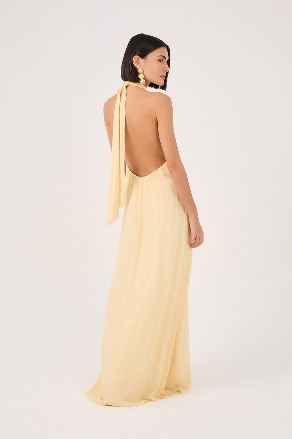 Lurex Halter Maxi Dress