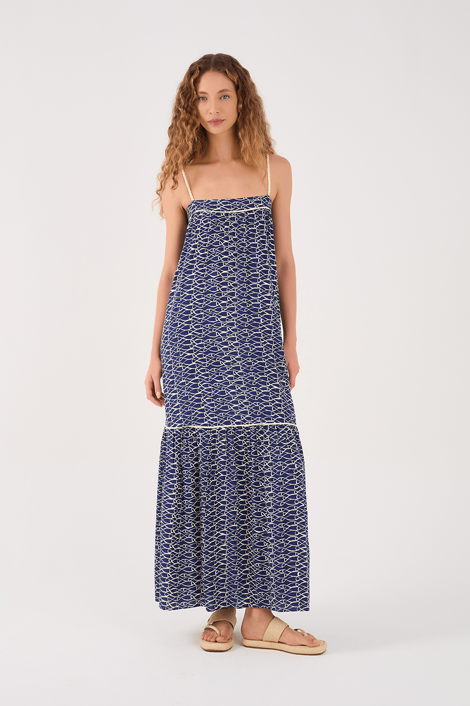 Net Print Maxi Dress