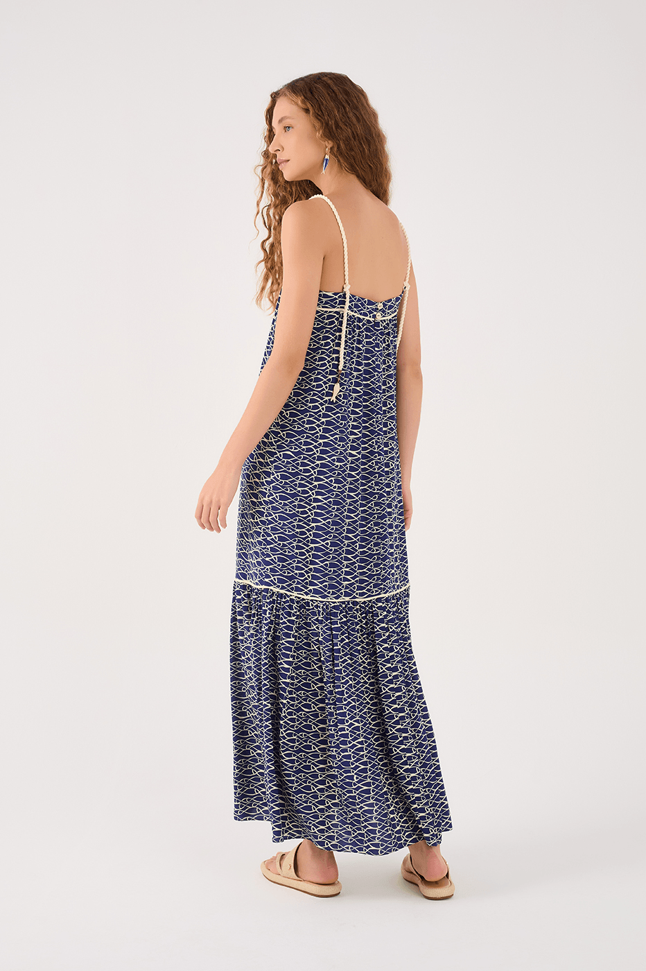 Net Print Maxi Dress