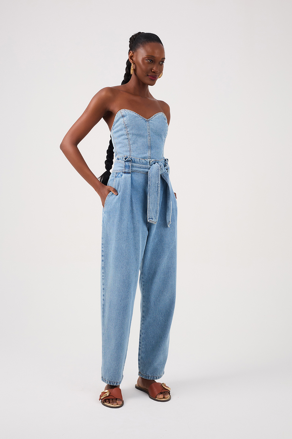 Strapless Denim Jumpsuit