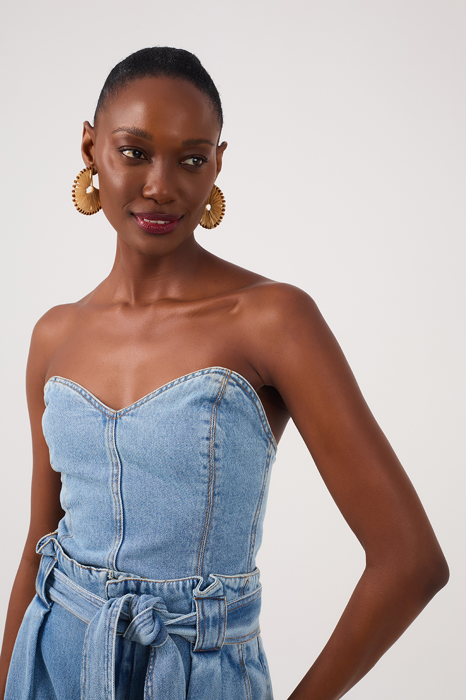Strapless Denim Jumpsuit