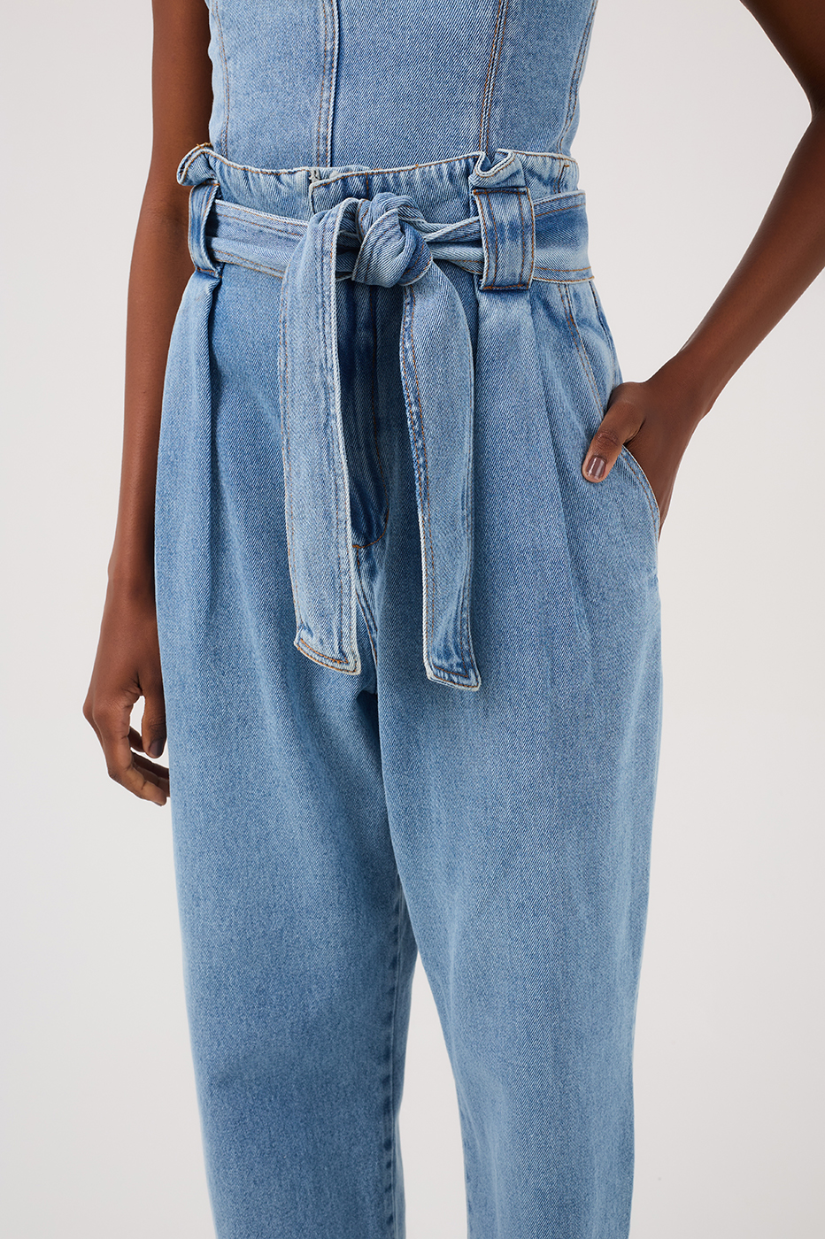 Strapless Denim Jumpsuit