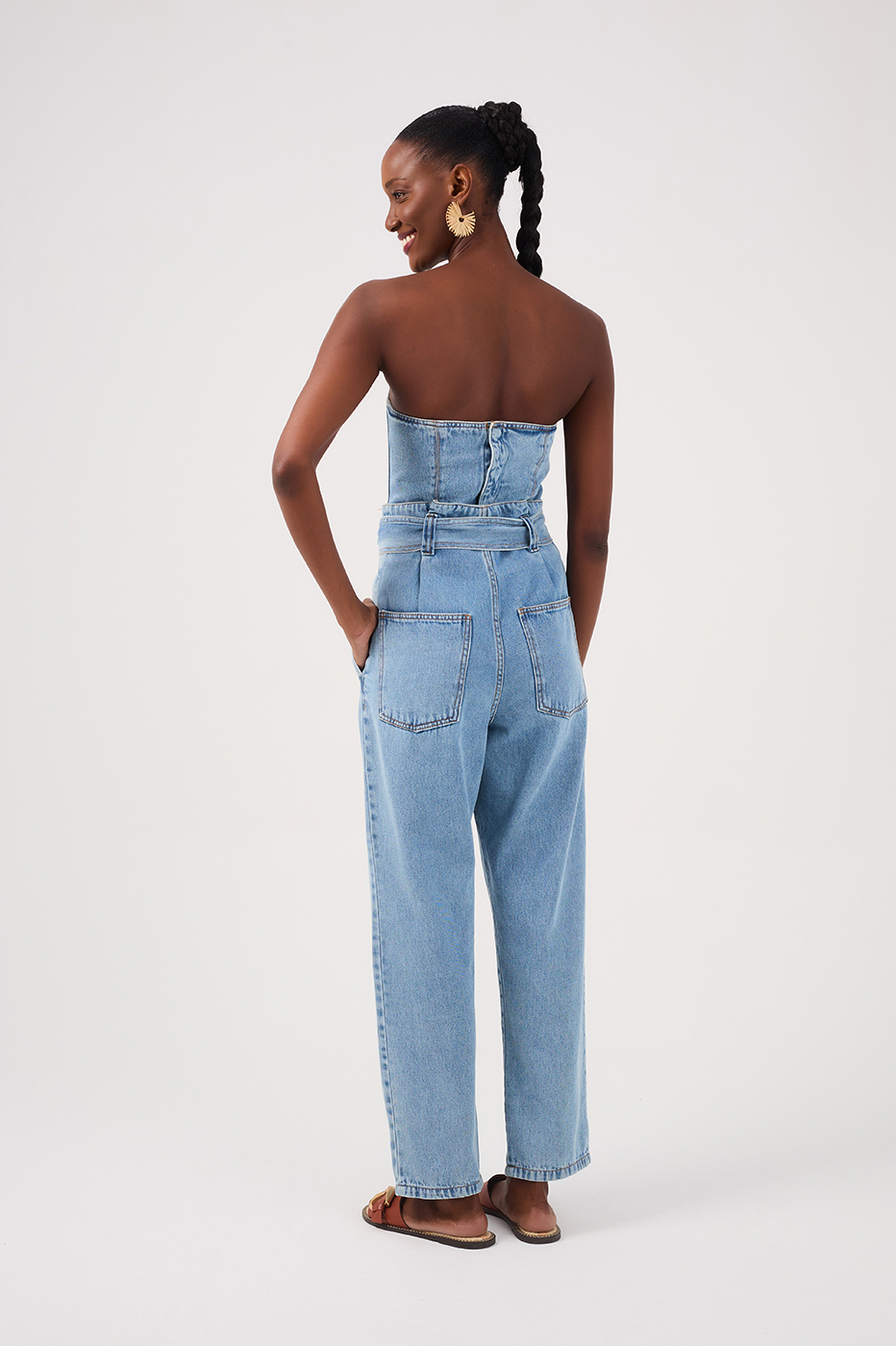 Strapless Denim Jumpsuit